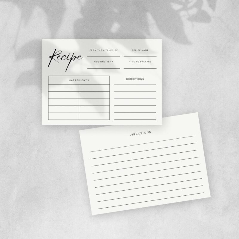 Recipe Card 5x7